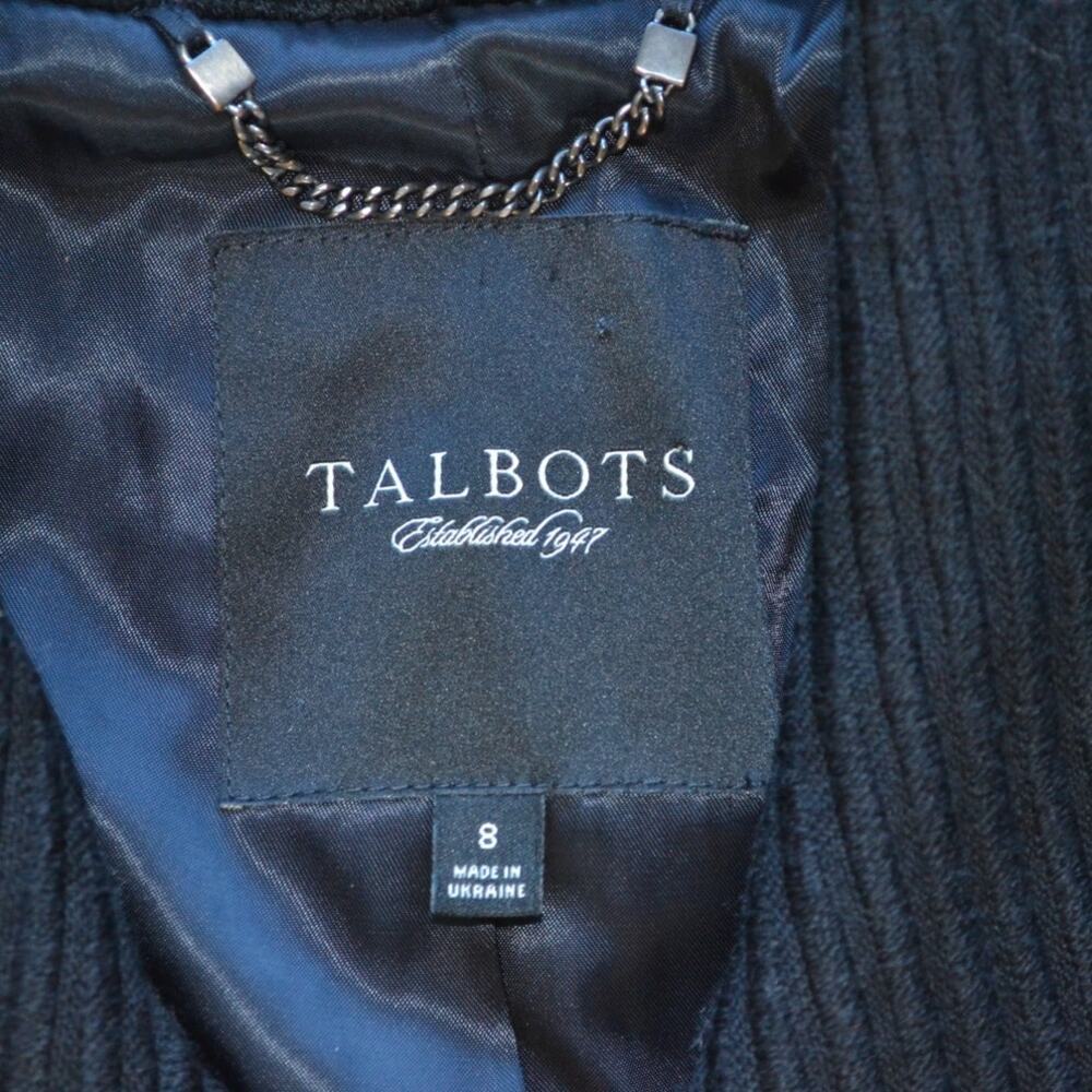 Talbots Pea Coat Textured Jacket Black Size 8 - Picture 3 of 5